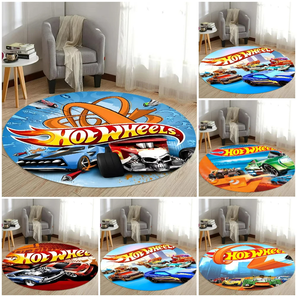 Tech Room Accessories - Hot Wheels Cars Tappeto rotondo stampato